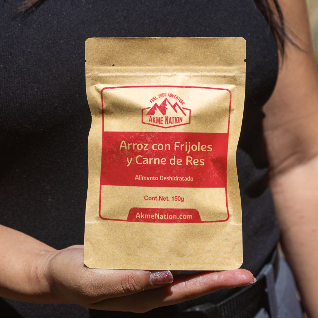 Arroz con Frijoles y Carne de Res