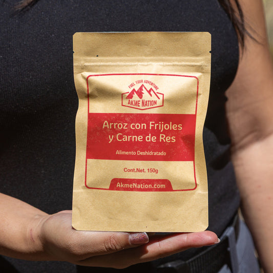 Arroz con Frijoles y Carne de Res